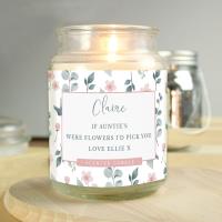 Personalised Floral Large Scented Jar Candle Extra Image 1 Preview